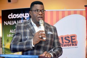 The MC of the occasion Mr. Oscar Gbemileke coordinating the event at the #IYD2016NG