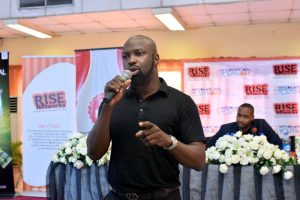 Mr. Audu Maikori, Lawyer and Music Mogul speaking on the need for Public-Private partnership in the entertainment sector at the #IYD2016NG event.
