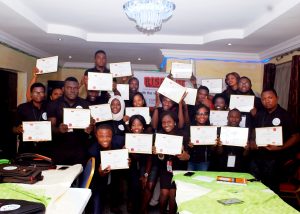 The Fellows of The Nigerian Student Leaders Program displaying their Certificates of Fellowship #NSLP2016